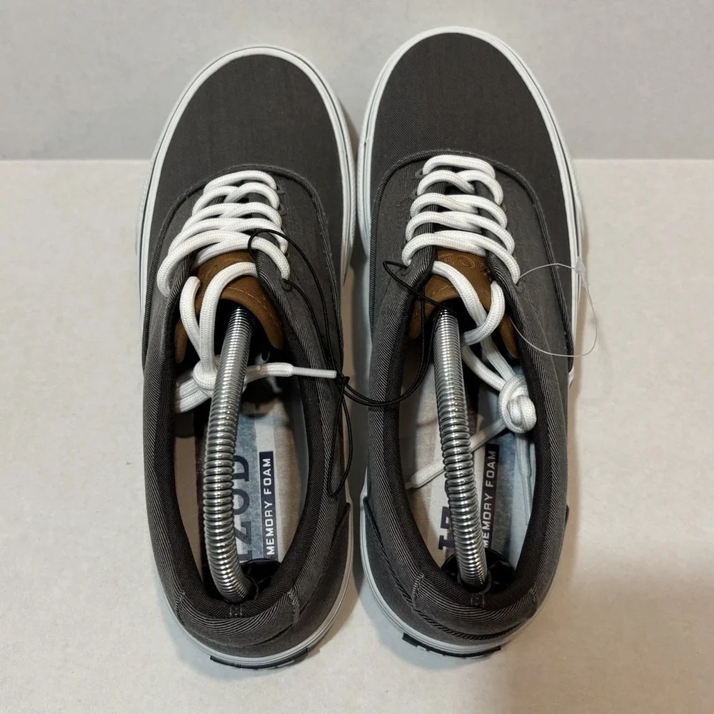 IZOD Men's Rangley Canvas Sneakers Size 8M Gray Memory Foam Casual Shoes Walking